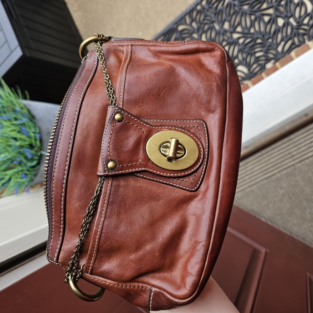NOT FOR SALEBrown Leather Chain Shoulder Bag
